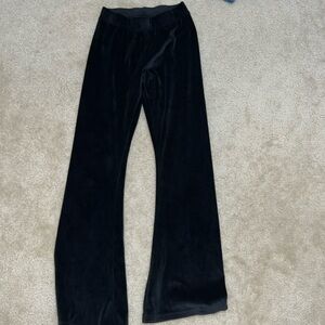 Size small black velour flare pants